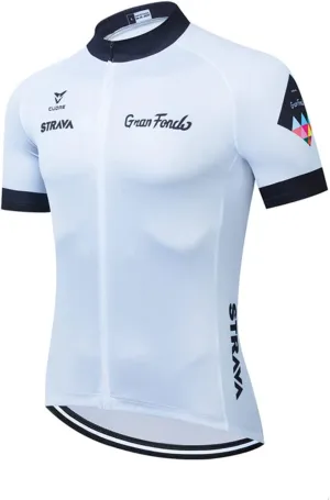 Men's Cycling Jersey Breathable Lightweight Short Sleeve Elastic Pro Road Bike Shirt Full Zip