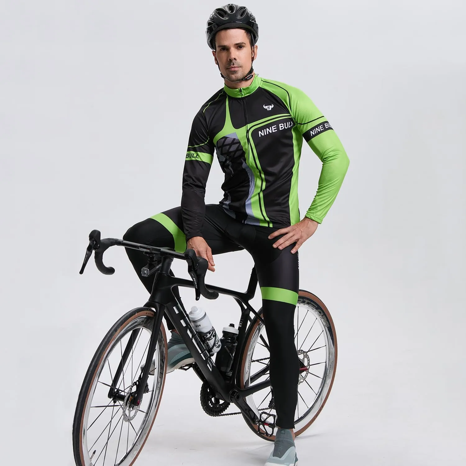 Men's Cycling Jersey Set - Reflective Quick-Dry Biking Shirt and 3D Padded Cycling Bike Shorts