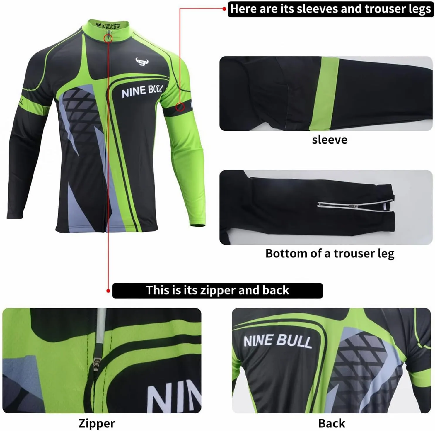 Men's Cycling Jersey Set - Reflective Quick-Dry Biking Shirt and 3D Padded Cycling Bike Shorts