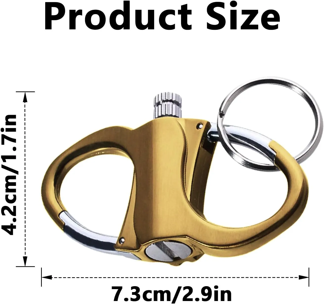 Metal Keychain Lighter - Waterproof, Refillable, Portable Outdoor Survival Gear for Camping, Hiking, Emergency (Unfilled, Includes Keyring) (Gold 2PCS)