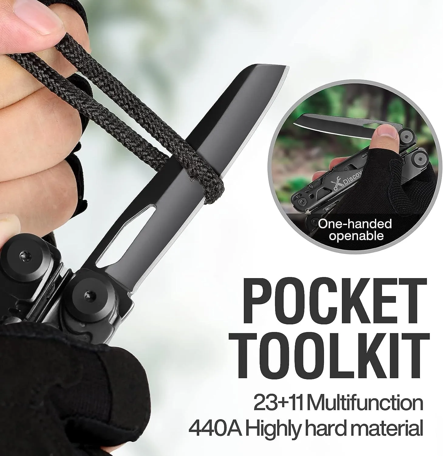 MIAOKE Multitool 23 in 1 with Premium Gift Box, Screwdrivers Saw Screwdrivers Bottle Opener Pliers Camping Knife Cool Gadgets for Men, Best Gift for Boyfriend Son Dad Him Husband, (Black Samurai)