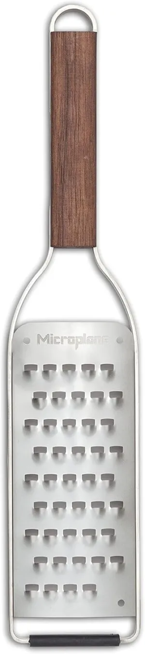 Microplane Master Series Wood Handle Stainless Steel Frame Extra Coarse Blade Cheese Grater