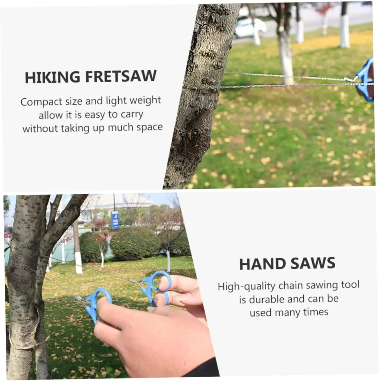 Mikikit 3sets Camping Utensils Wire Cutter Manual Chain Saws Essential Survival Supplies 2pcs*3