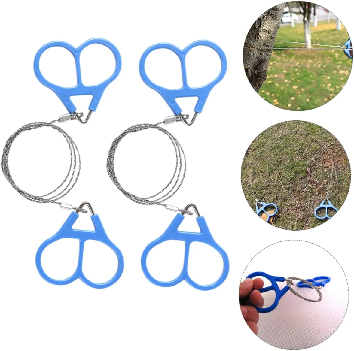 Mikikit 3sets Camping Utensils Wire Cutter Manual Chain Saws Essential Survival Supplies 2pcs*3