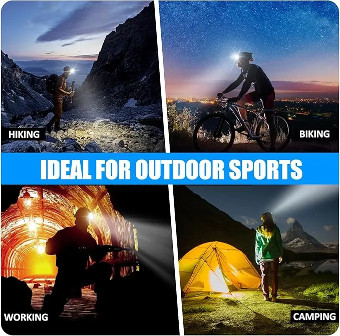 Minsk Headlamp Rechargeable, 1000 Lumen Super Bright Head Lamps Outdoor LED Rechargeable, IPX4 Waterproof Headlamp for Night Walking, Running, Hiking & Outdoor Camping(Headlamp)
