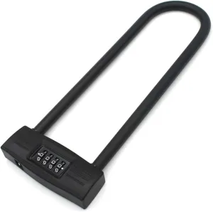 mioni 4 Digit U-Lock Motorcycle Lock/Bike Lock-resettable Combination U-Lock/D Bicycle Lock/Door Lock-, fix The Bicycle Without Carrying The Key. (Black)