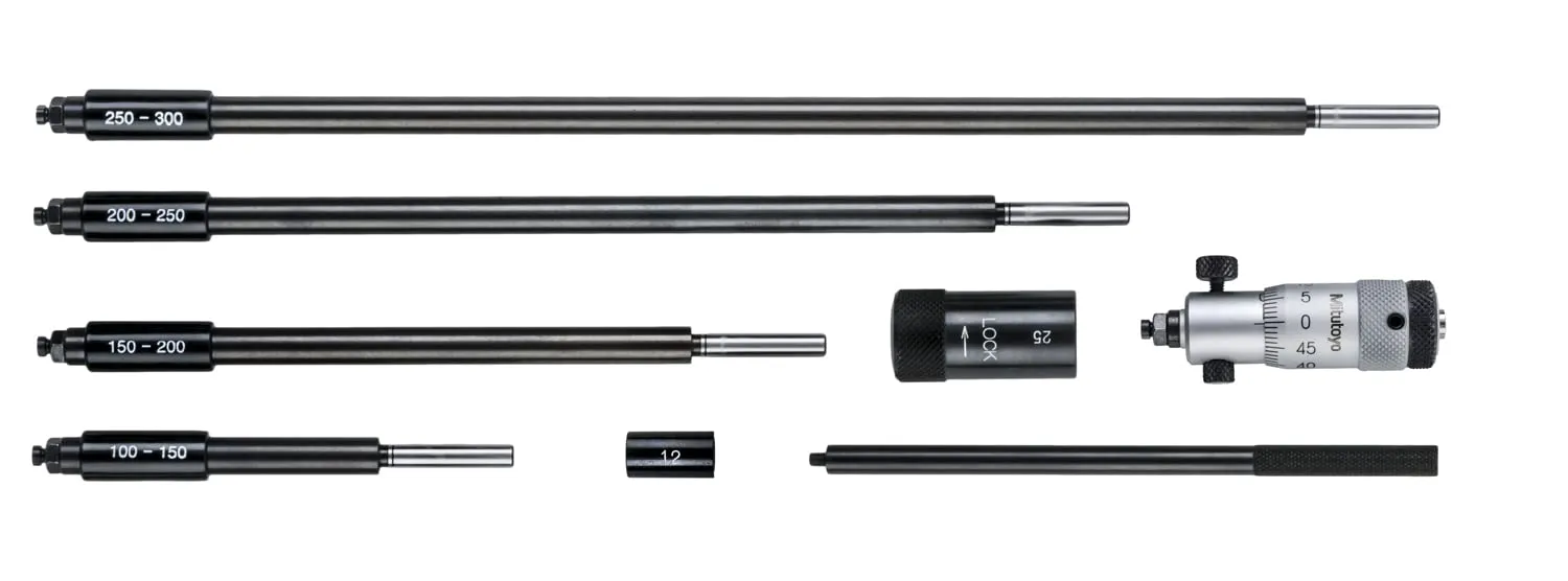 Mitutoyo 141-001 Vernier Inside Micrometer, Interchangeable Rod Type, 25-32mm Range, 0.01mm Graduation,  /-0.00664mm Accuracy