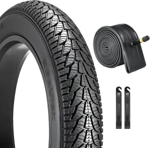 Mountain Bike Tires Set & Fat Bike Tire, Folding Replacement Bike Tires, Schrader Valve Bike Tubes with Bike Repair Kits