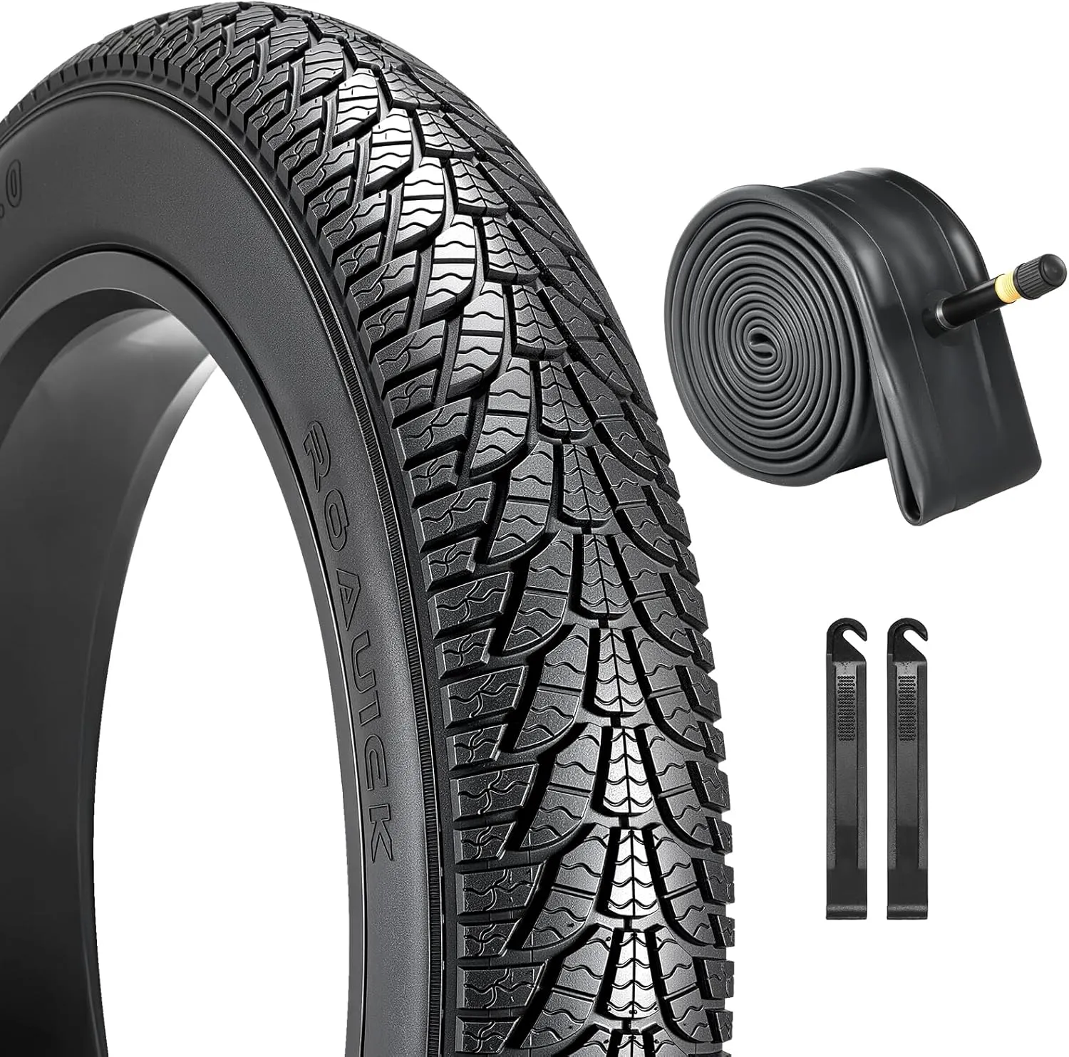 Mountain Bike Tires Set & Fat Bike Tire, Folding Replacement Bike Tires, Schrader Valve Bike Tubes with Bike Repair Kits