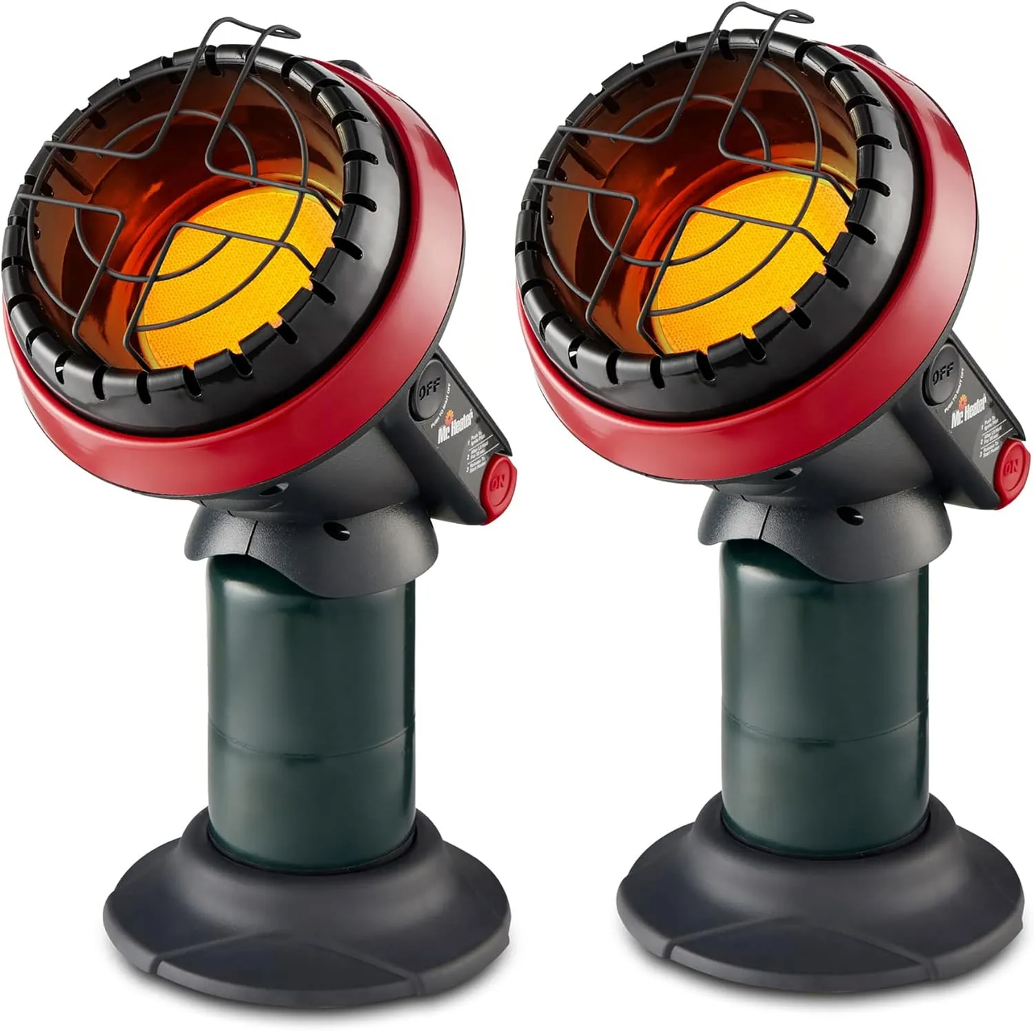 Mr. Heater 3800 BTU Portable Little Buddy Propane Emergency Heater with Push Start Button for Indoor and Outdoor Use, (2 Pack)
