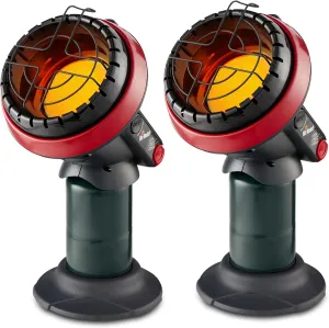 Mr. Heater 3800 BTU Portable Little Buddy Propane Emergency Heater with Push Start Button for Indoor and Outdoor Use, (2 Pack)