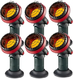 Mr. Heater 3800 BTU Portable Little Buddy Propane Emergency Heater with Push Start Button for Indoor and Outdoor Use, (6 Pack)