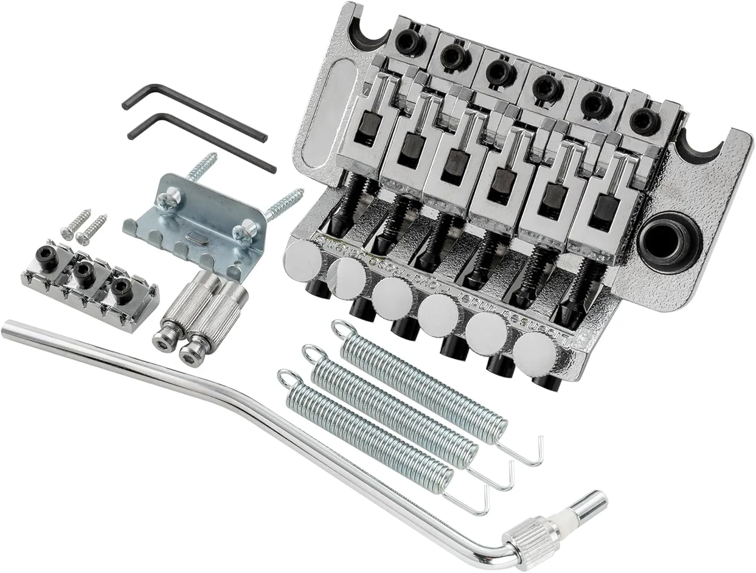 Musiclily 54mm Guitar Double Locking Tremolo System Bridge for Floyd Rose Style Electric Guitar Replacement Parts, Chrome