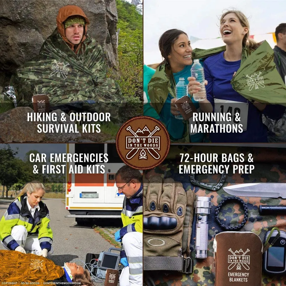 Mylar with Blankets Stuff Green] Extra-Large Blankets Pack - Freakin’ [Army Friendly assistance Space Nylon [4-Pack] Thermal Sacks Carabiner Huge Excellent aftercare Zipper Ripstop   Emergency