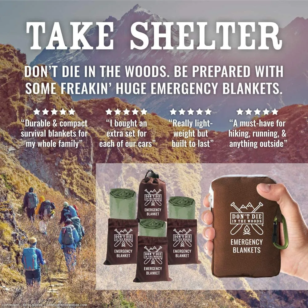 Mylar with Blankets Stuff Green] Extra-Large Blankets Pack - Freakin’ [Army Friendly assistance Space Nylon [4-Pack] Thermal Sacks Carabiner Huge Excellent aftercare Zipper Ripstop   Emergency