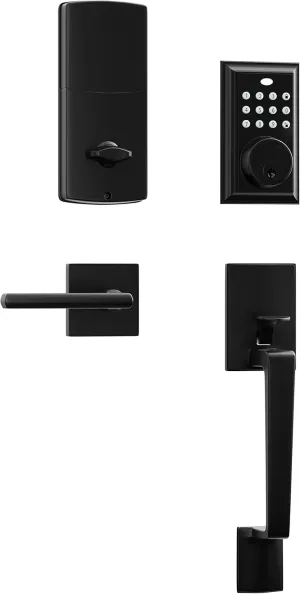 NeuType Keypad Deadbolt with Handle, Matte Black, 4-8 Digit Passcode, One Touch Locking, Auto-Lock, Superior Security, Weather Resistant, Easy Installation