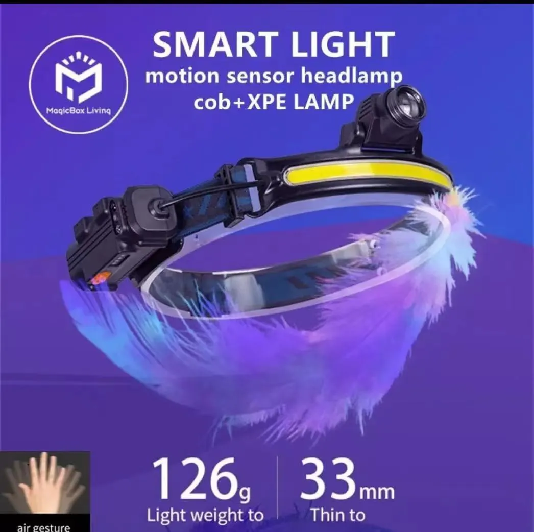 New Headlamp sensor head light Led XPG COB USB Headlight Waterproof Camping