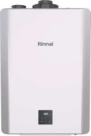 NEW Rinnai RXP160iN Condensing Smart Sense Natural Gas or Propane Tankless Water Heater, Indoor or Outdoor Water Heater, Up to 9 GPM, 160,000 BTU