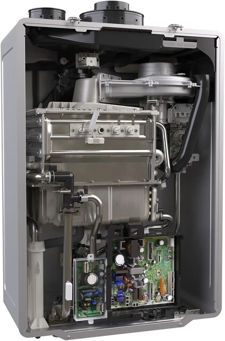 NEW Rinnai RXP160iN Condensing Smart Sense Natural Gas or Propane Tankless Water Heater, Indoor or Outdoor Water Heater, Up to 9 GPM, 160,000 BTU