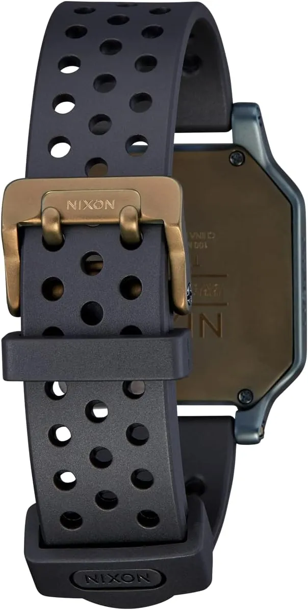 NIXON Heat A1320 - Digital Watch for Men and Women - 100M Water Resistant Exercise Workout and Running Watch - Mens Ultra Thin Lightweight Sport Watches - Custom 38 mm LCD Display, 20mm PU Band