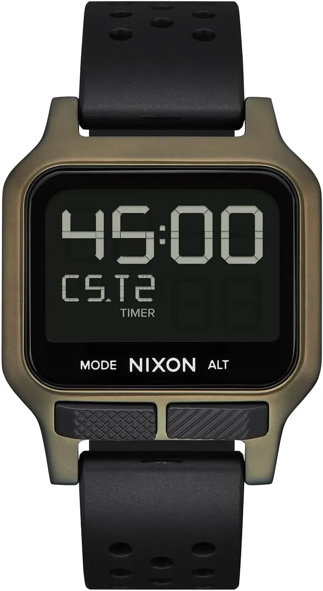 NIXON Heat A1320 - Digital Watch for Men and Women - 100M Water Resistant Exercise Workout and Running Watch - Mens Ultra Thin Lightweight Sport Watches - Custom 38 mm LCD Display, 20mm PU Band