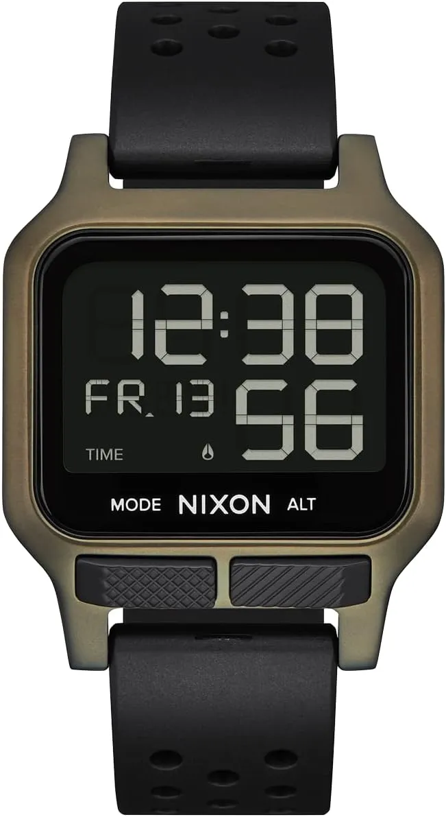 NIXON Heat A1320 - Digital Watch for Men and Women - 100M Water Resistant Exercise Workout and Running Watch - Mens Ultra Thin Lightweight Sport Watches - Custom 38 mm LCD Display, 20mm PU Band