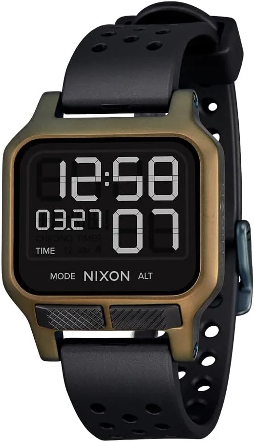 NIXON Heat A1320 - Digital Watch for Men and Women - 100M Water Resistant Exercise Workout and Running Watch - Mens Ultra Thin Lightweight Sport Watches - Custom 38 mm LCD Display, 20mm PU Band
