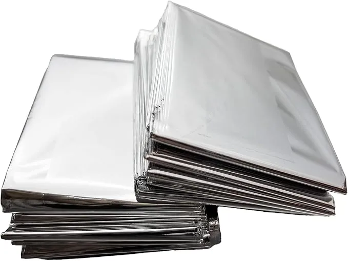 NOVAMEDIC Emergency Foil Mylar Thermal Blankets - Pack of 200, 84"x52", Individually Wrapped, Waterproof Survival Blanket for Camping, Outdoors, First Aid Kit & Travel, Lightweight & Compact, Silver