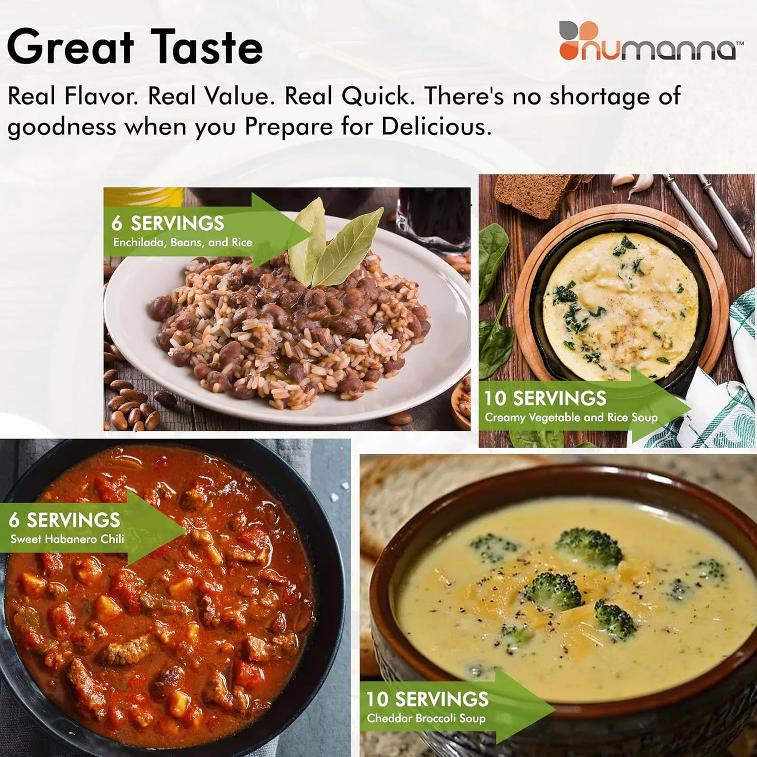 Numanna Triple Grab-n-Go Bucket 240 Servings GMO Free, No Added Preservatives Easy to Prepare Emergency Food Storage Bucket Family Meat Survival Pack Made in USA 25  Year Shelf Life