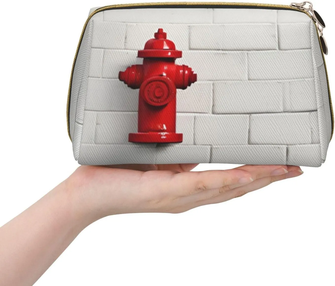 Old White Brick Wall Toiletry Pouch, Travel-Friendly Makeup Organizer For Makeup Brushes, Lipsticks
