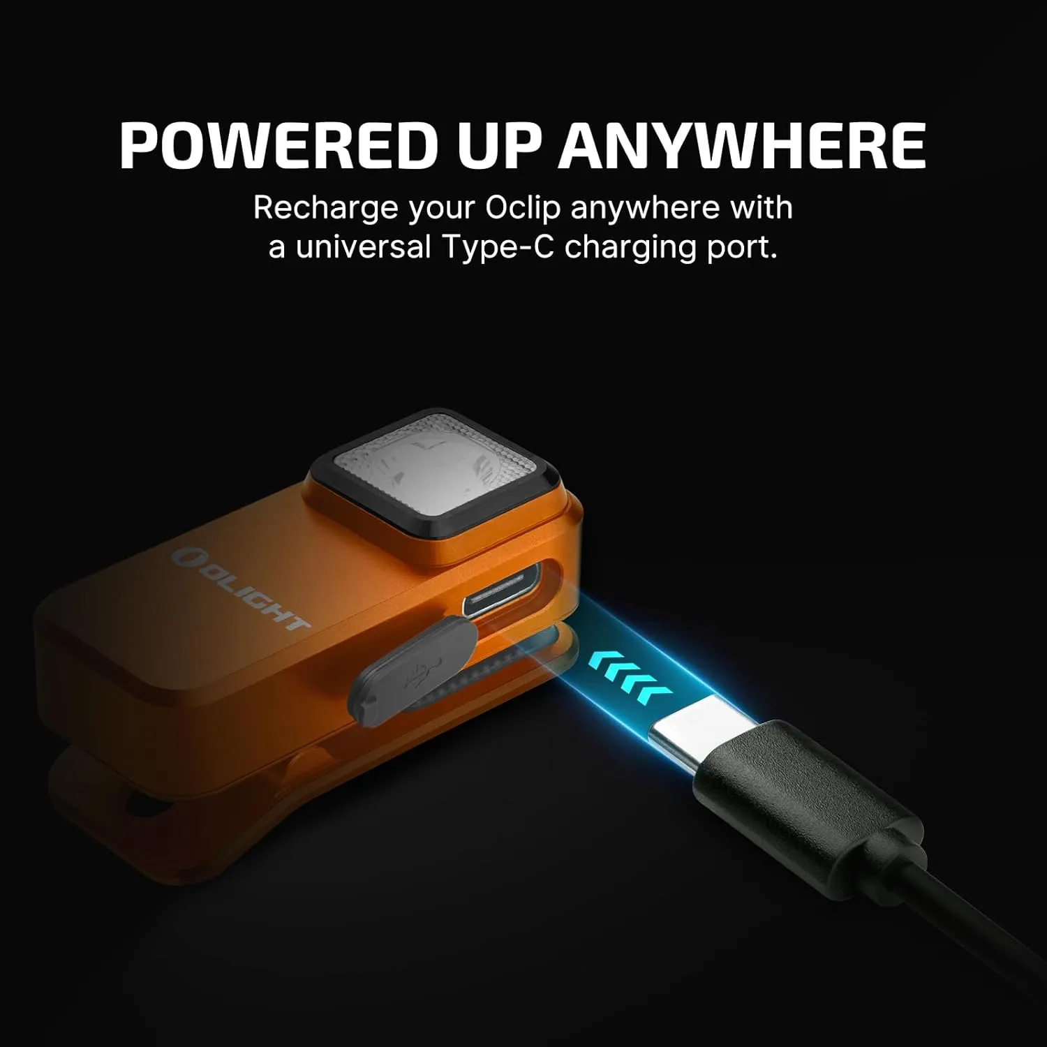 OLIGHT Oclip Rechargeable EDC Flashlight 300 Lumens Dual Sources Compact Pocket Clip Light, Convenient USB C Charging, Magnetic Flash Lights for Working, Cycling, Emergency, Signaling Tool(Orange)