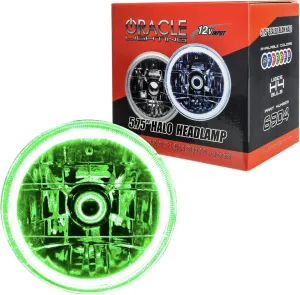 ORACLE LIGHTING Sealed Beam Halo Headlamp – (Green) 5.75" Pre-Installed Headlight Assembly, 1-Piece, Part # 6904-004