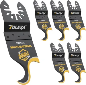 Oscillating Multi tool Hook Knife Blade, 5 PCS Multitool Saw Blades for Cutting Soft Materials Roofing Shingles, PVC Floor Carpet, Cardboard
