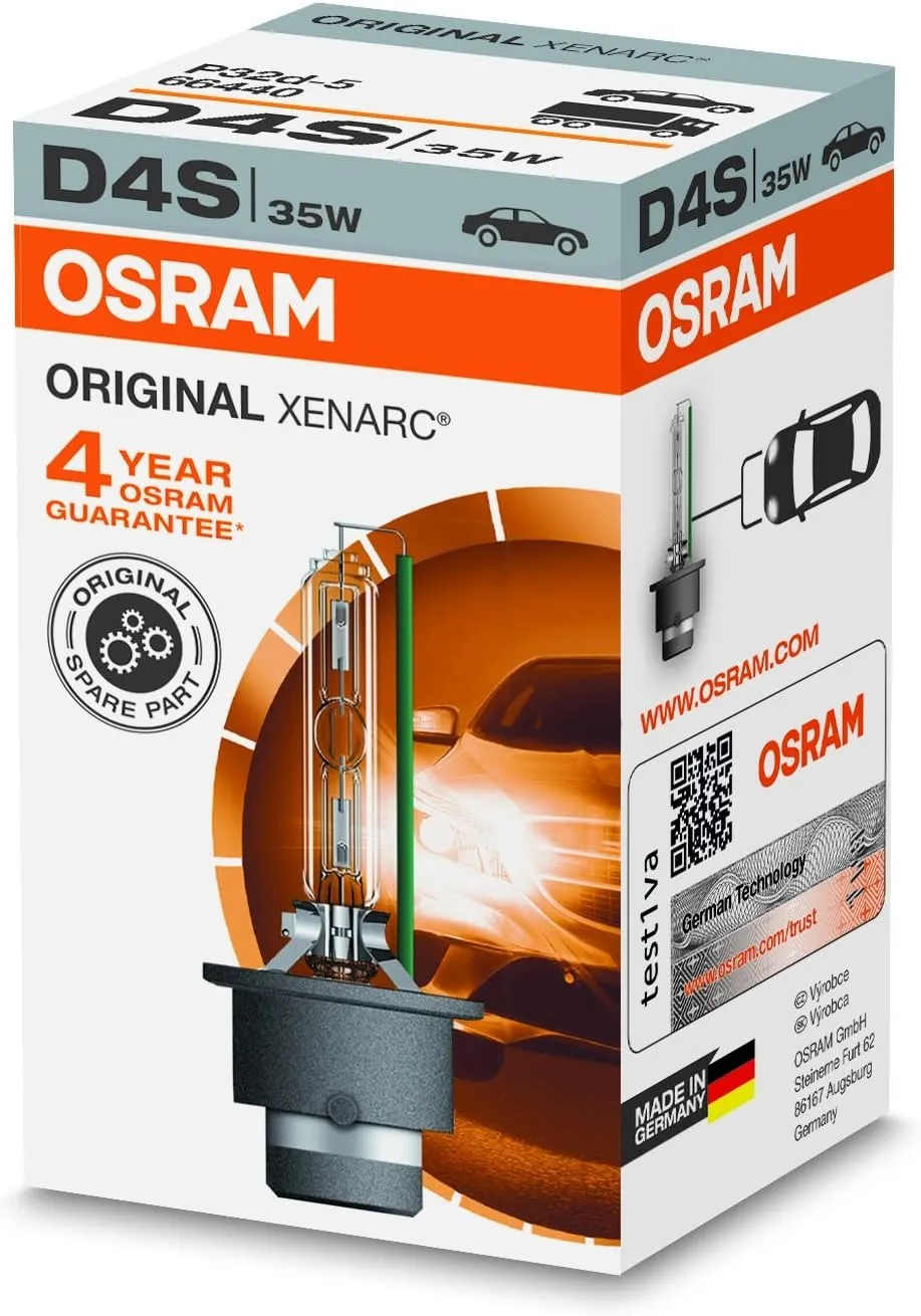 OSRAM XENARC ORIGINAL D4S HID, xenon headlight bulb, 66440, folding carton box (1 piece)