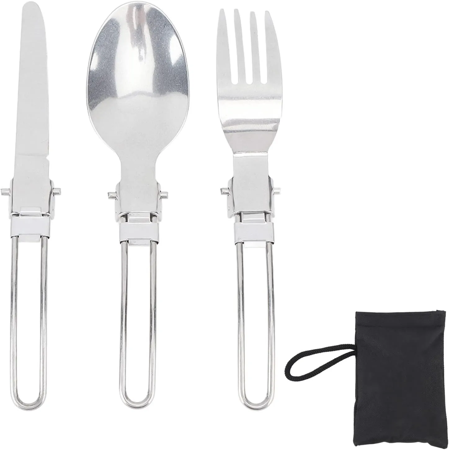 OUKENS Travel Tableware Set, Collapsible Utensils Set, Portable Stainless Steel Flatware Sets for Garden Dinner RV Life Daily Life