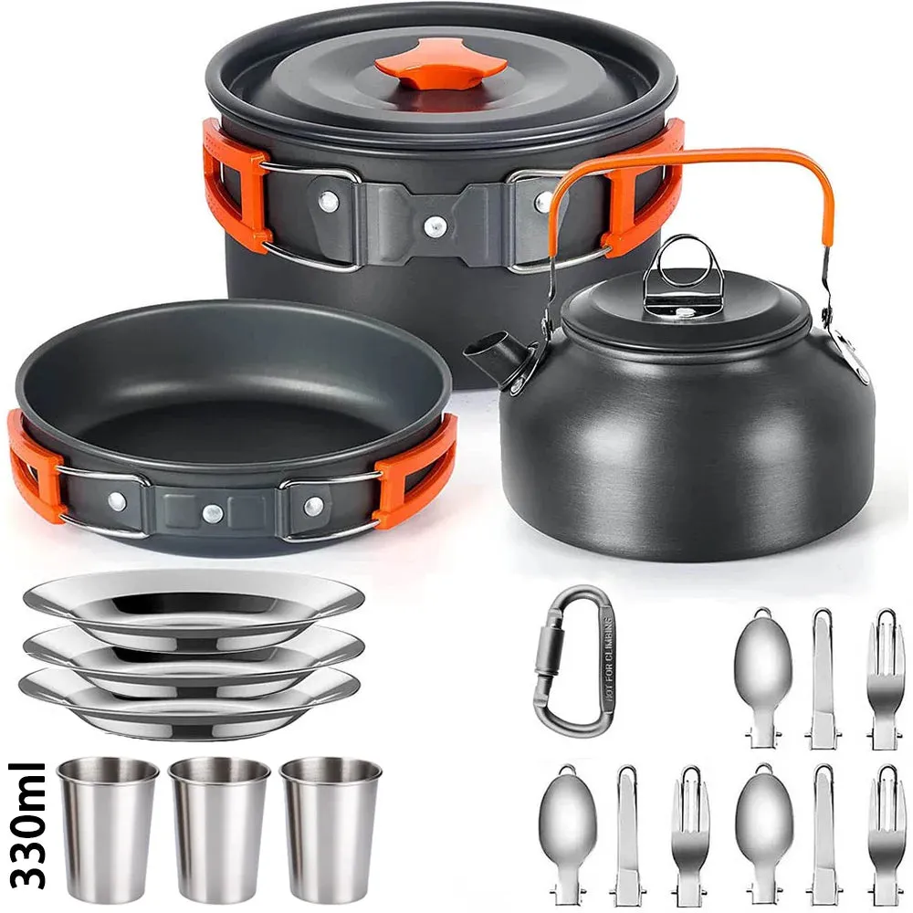 Outdoor Camping Cooking Set Lightweight Aluminum Products Camping Cooking Set Hiking and Outdoor Travel Easy to Carry