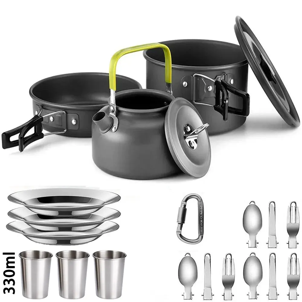 Outdoor Camping Cooking Set Lightweight Aluminum Products Camping Cooking Set Hiking and Outdoor Travel Easy to Carry