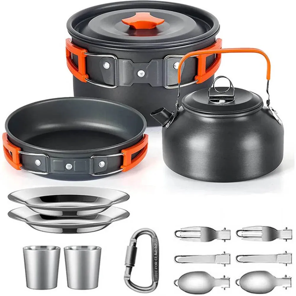 Outdoor Camping Cooking Set Lightweight Aluminum Products Camping Cooking Set Hiking and Outdoor Travel Easy to Carry
