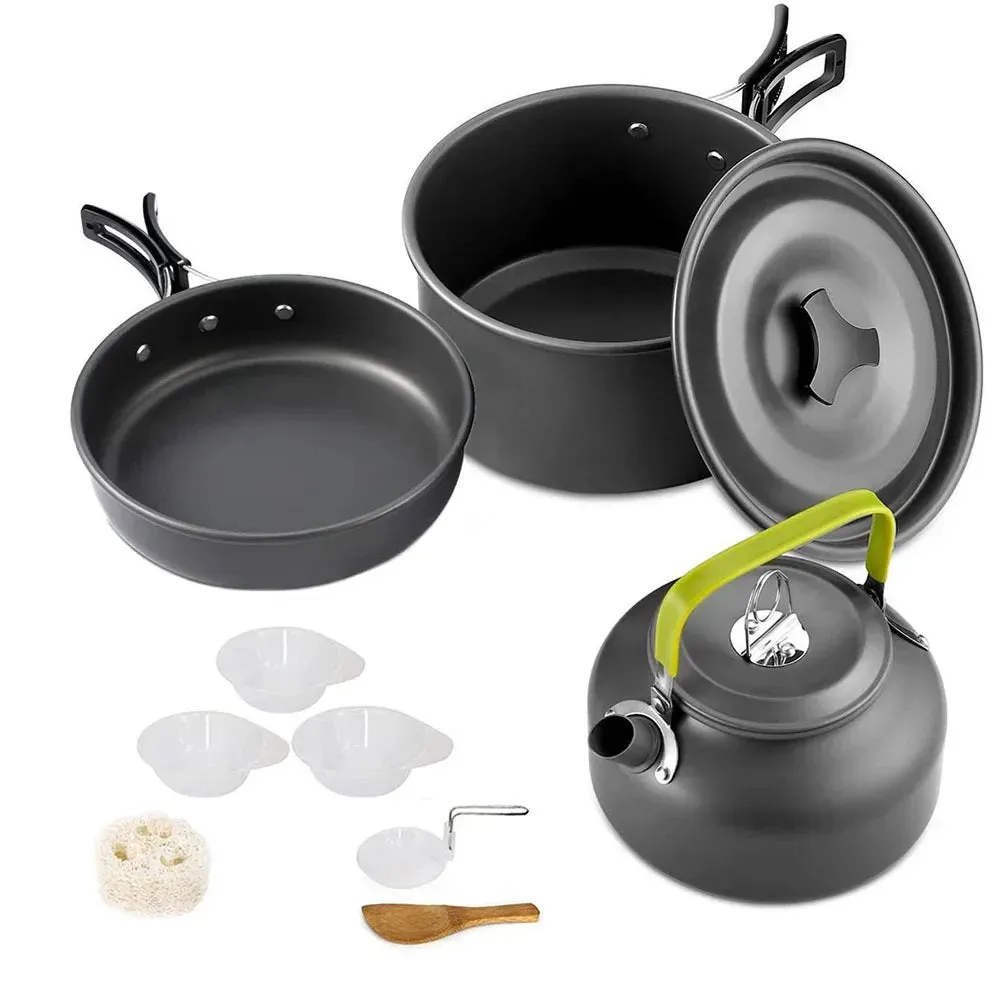 Outdoor Camping Cooking Set Lightweight Aluminum Products Camping Cooking Set Hiking and Outdoor Travel Easy to Carry