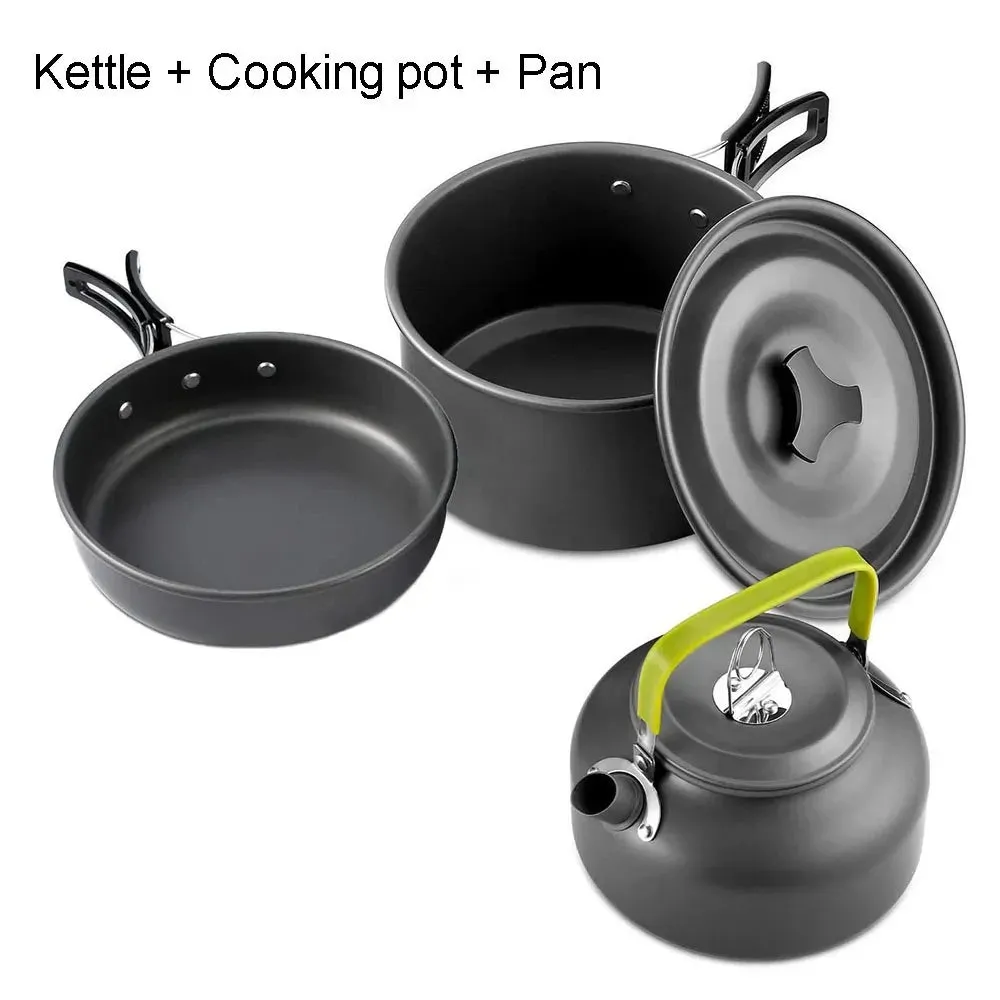 Outdoor Camping Cooking Set Lightweight Aluminum Products Camping Cooking Set Hiking and Outdoor Travel Easy to Carry