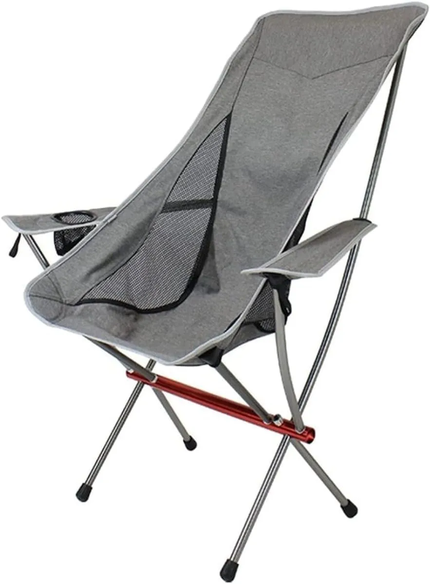 Outdoor Chair Camping High Back Chair Portable Folding Lawn Ultralight Seat Collapsible Backpacking Chair with Folding Chair Soft Armrests for Hiking