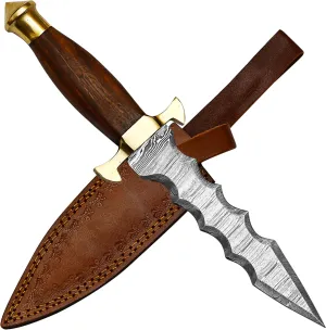 PAL 2000 KNIVES Handmade Damascus Steel 12 Inches Hunting Knife Rose Wood Handle 9278