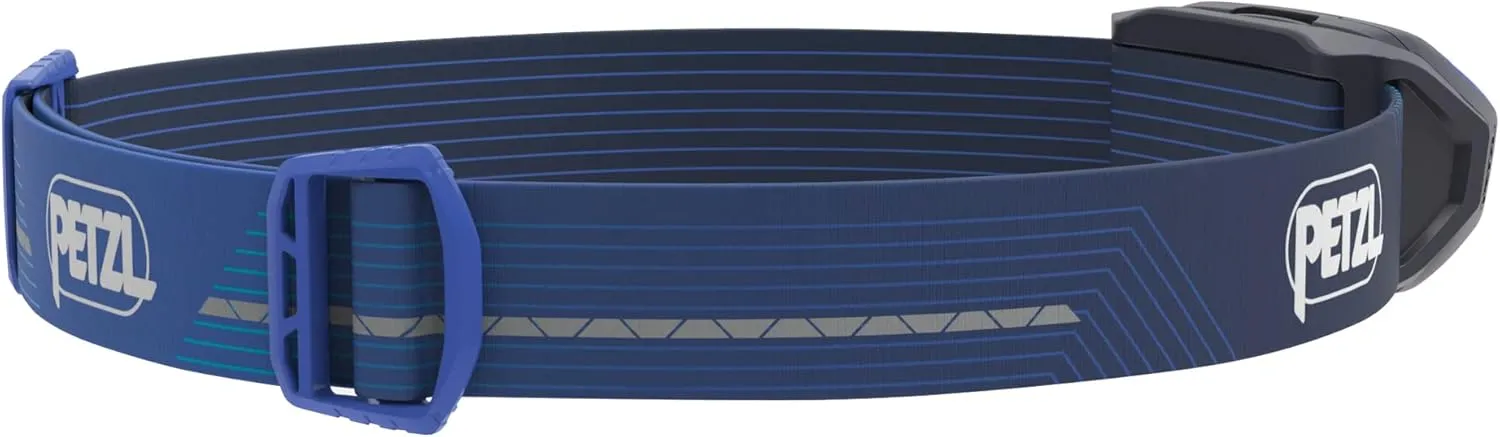 PETZL ACTIK CORE Headlamp - Powerful, Rechargeable 600 Lumen Light with Red Lighting for Hiking, Climbing, and Camping - Blue