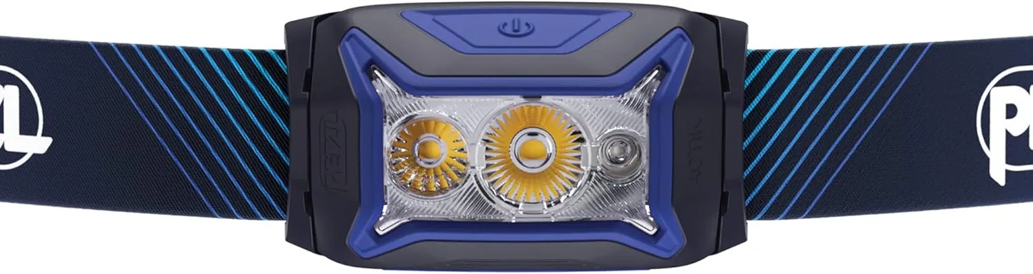 PETZL ACTIK CORE Headlamp - Powerful, Rechargeable 600 Lumen Light with Red Lighting for Hiking, Climbing, and Camping - Blue