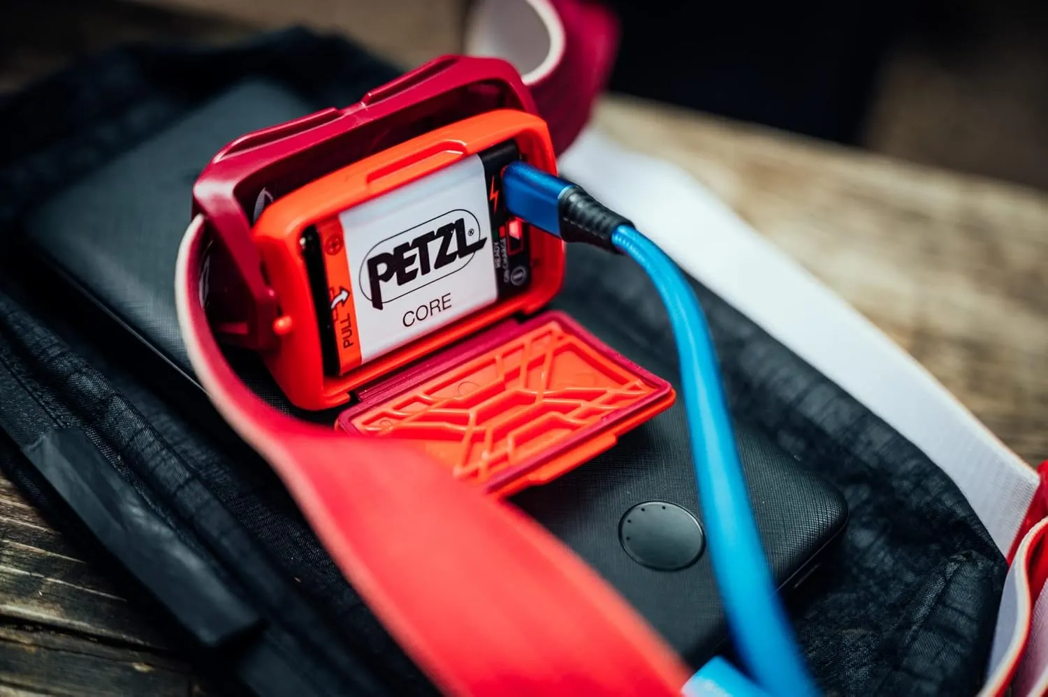 PETZL ACTIK Headlamp - Powerful 450 Lumen Light with Red Lighting, for Hiking, Climbing, Running, and Camping - Red