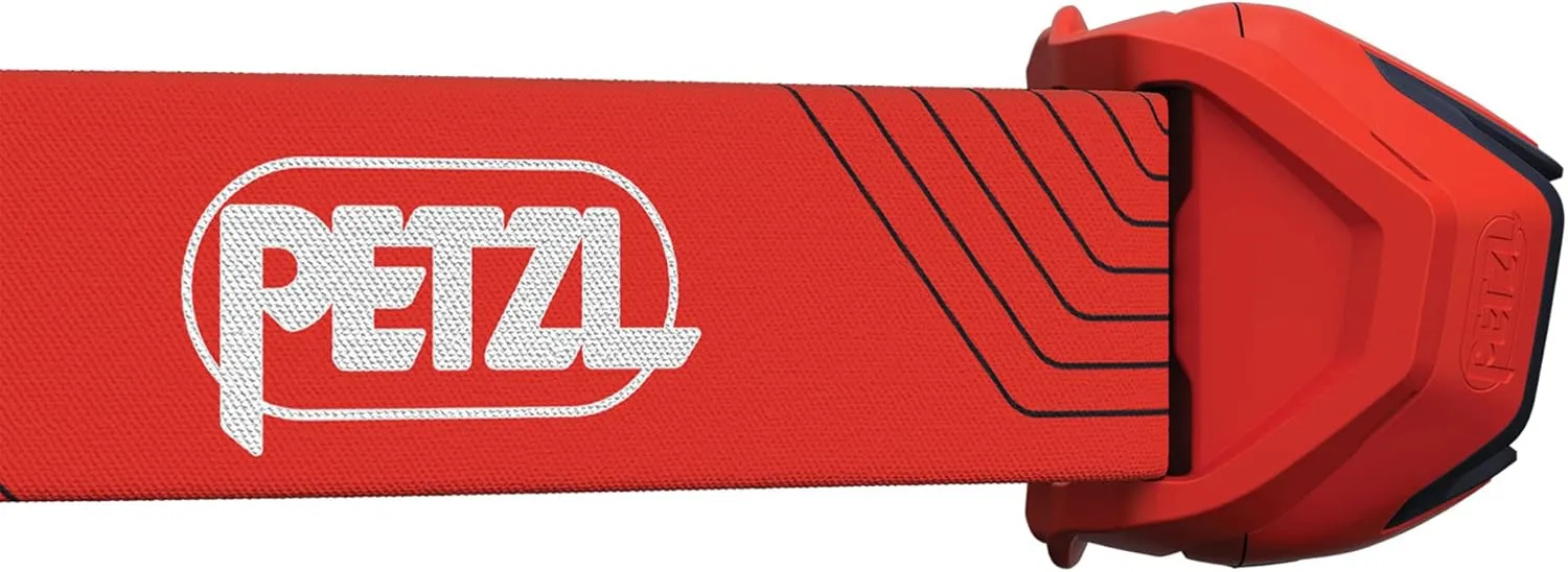 PETZL ACTIK Headlamp - Powerful 450 Lumen Light with Red Lighting, for Hiking, Climbing, Running, and Camping - Red