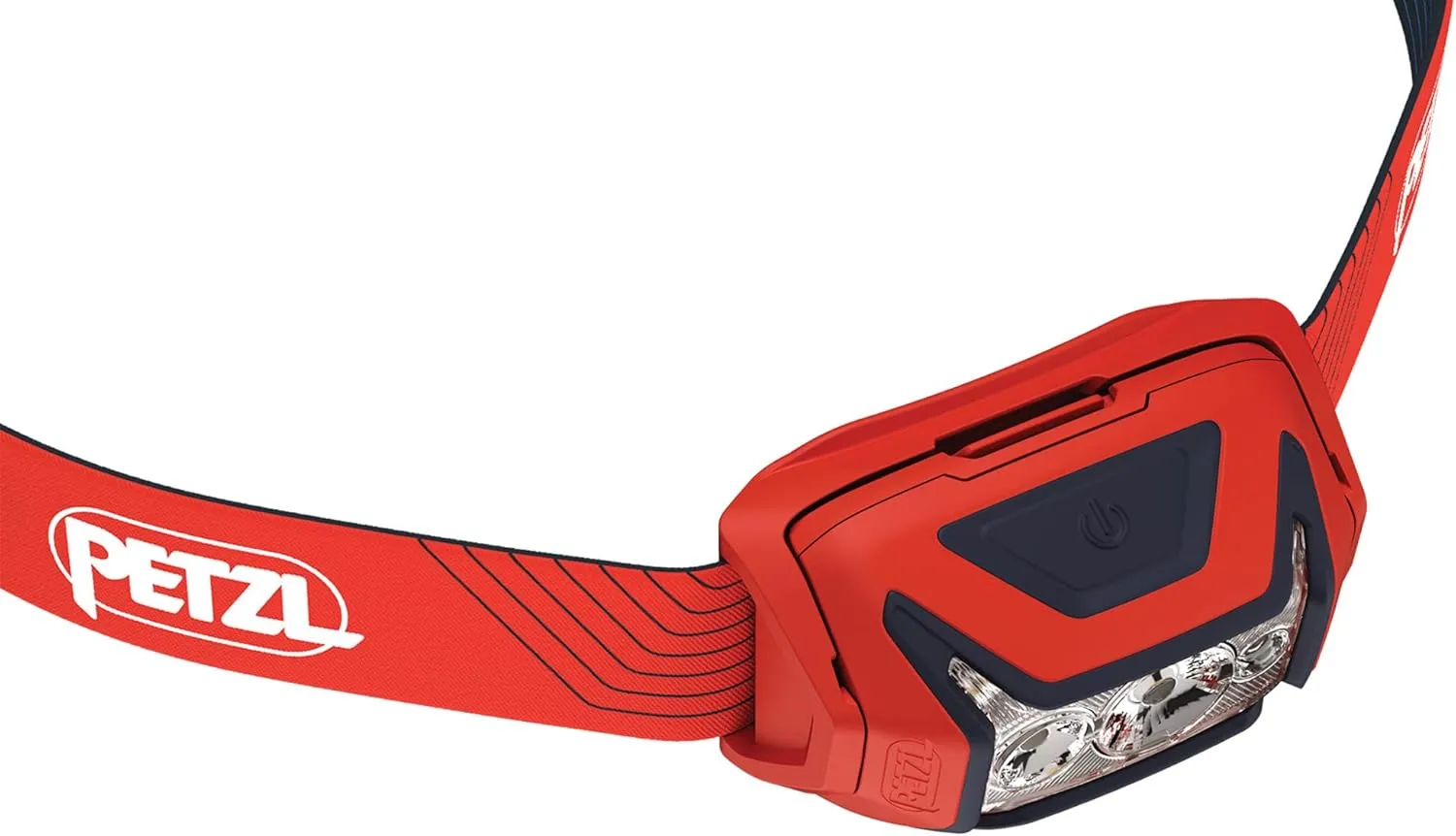 PETZL ACTIK Headlamp - Powerful 450 Lumen Light with Red Lighting, for Hiking, Climbing, Running, and Camping - Red