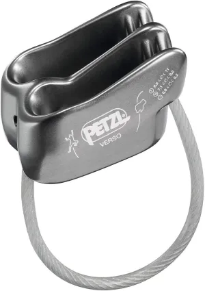 Petzl Verso Belay Device - Compact, Lightweight Belay Device, for One or Two Rope Strands While Climbing or Rappelling - Grey