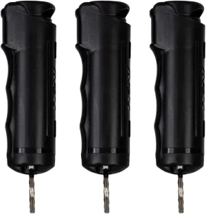Police Magnum Keychain Pepper Spray Flip Top Safety 3 Pack 1/2oz- Maximum Heat Strength OC with Dye- Tactical Small Compact Case- for Women & Men's Self Defense- Made in The USA