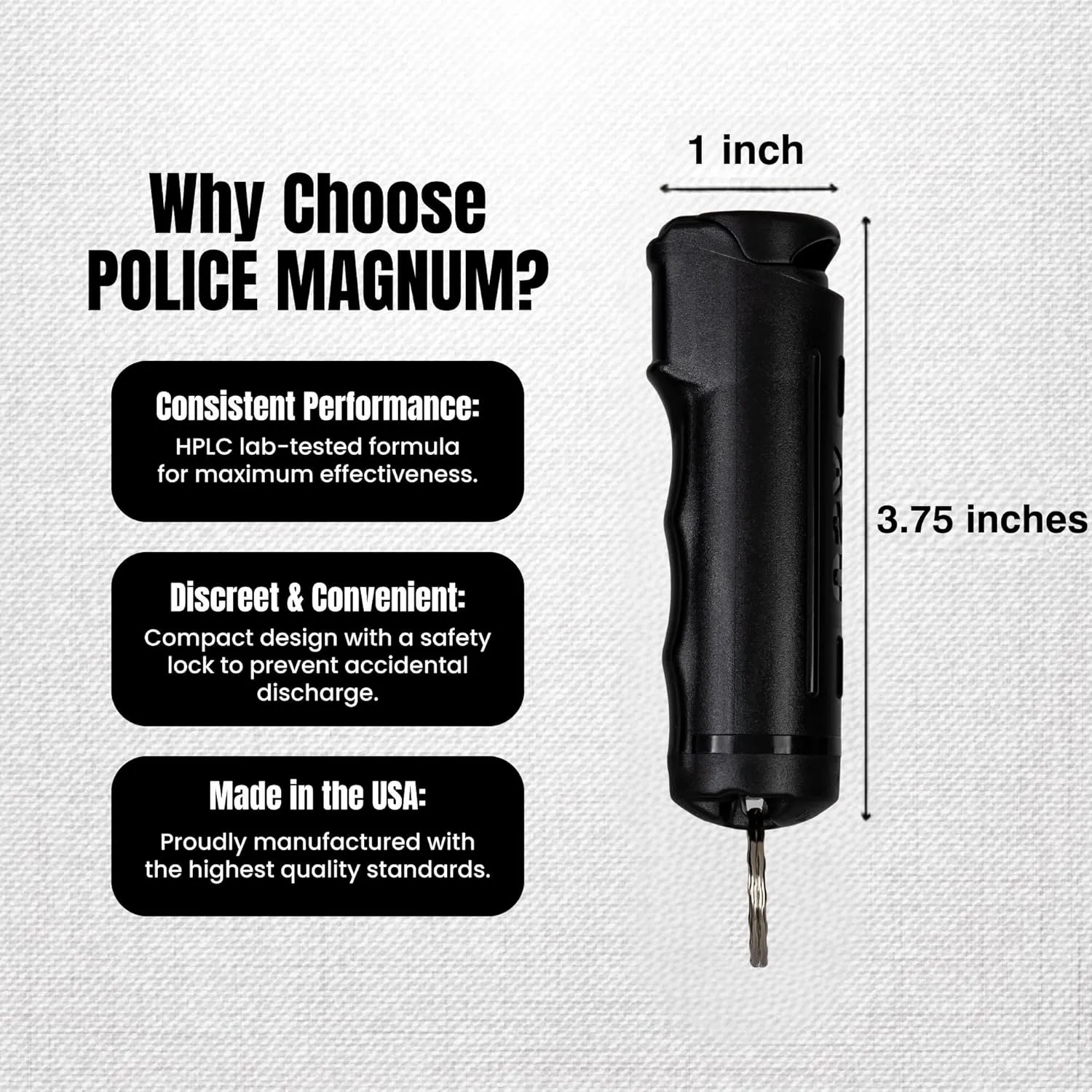 Police Magnum Keychain Pepper Spray Flip Top Safety 3 Pack 1/2oz- Maximum Heat Strength OC with Dye- Tactical Small Compact Case- for Women & Men's Self Defense- Made in The USA